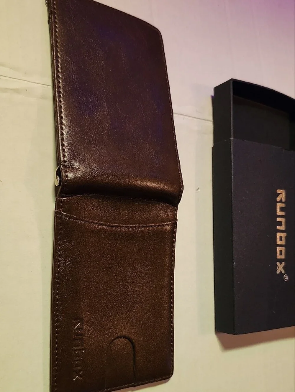 Men's Brown Leather Card & Money Clip